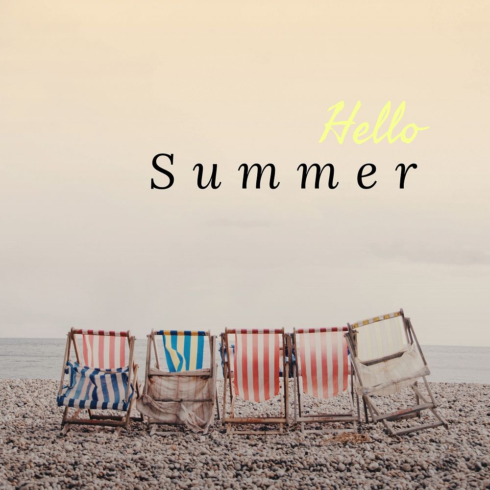 Hello summer quote Instagram post template