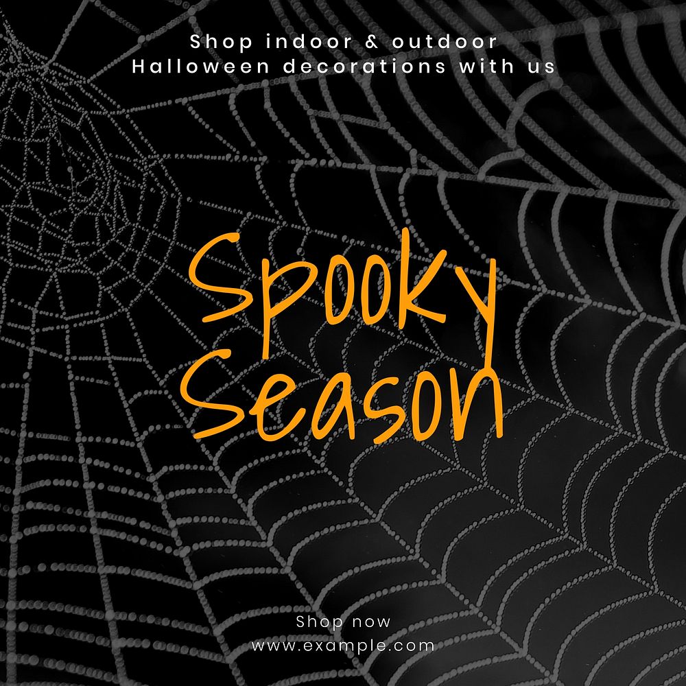 Spooky decor Instagram post template  