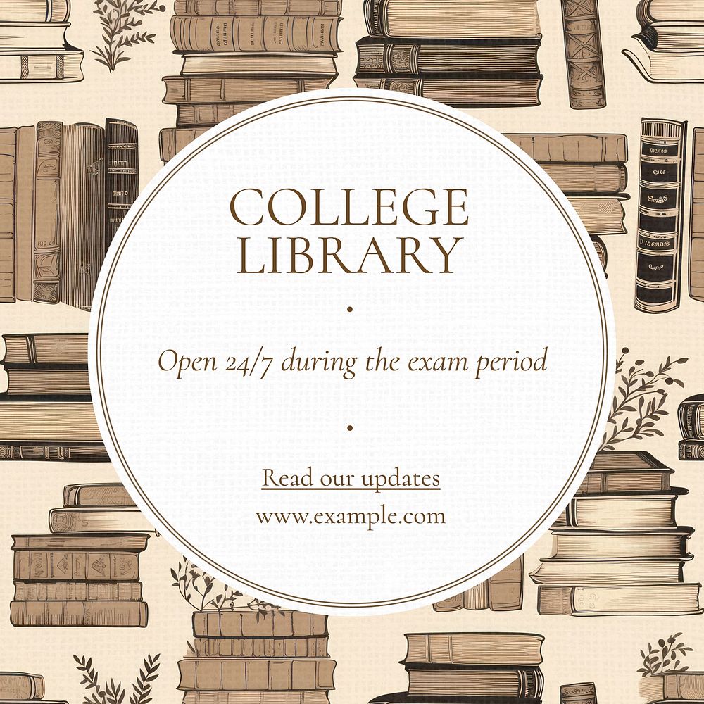 College library Instagram post template