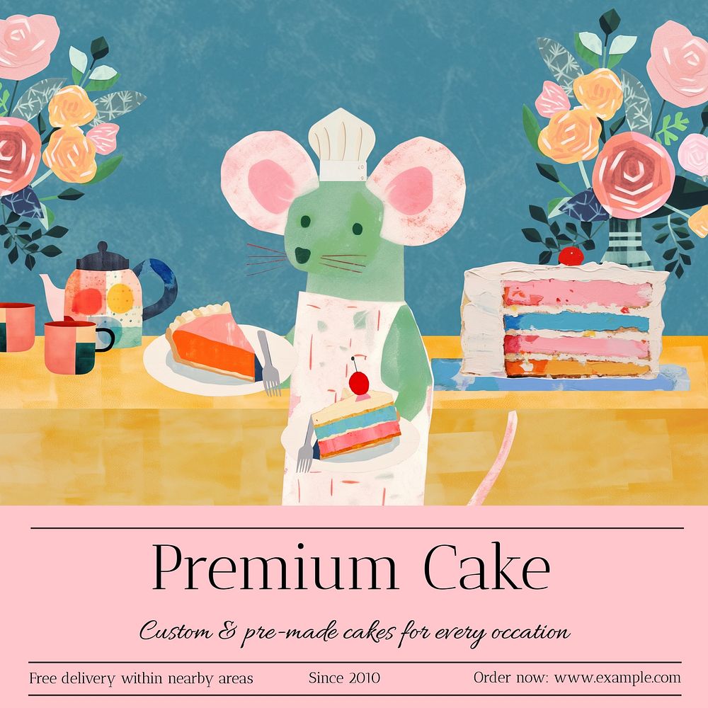 Premium cake Instagram post template