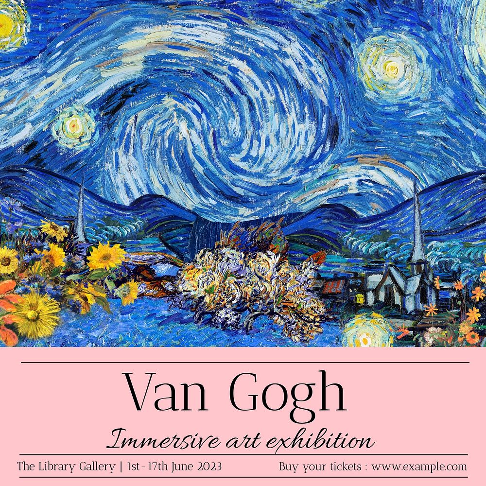 Van Gogh exhibition Instagram post template