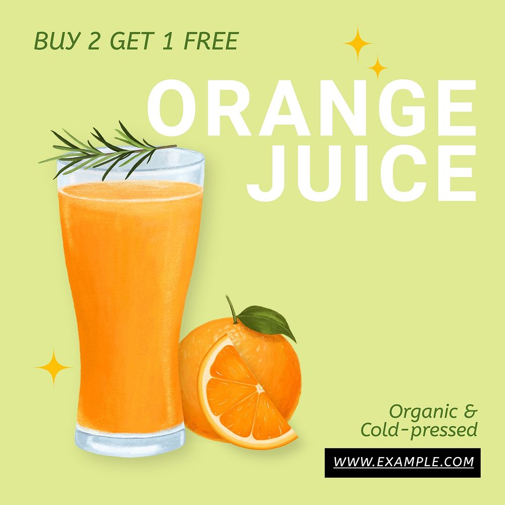 Orange juice Instagram post template
