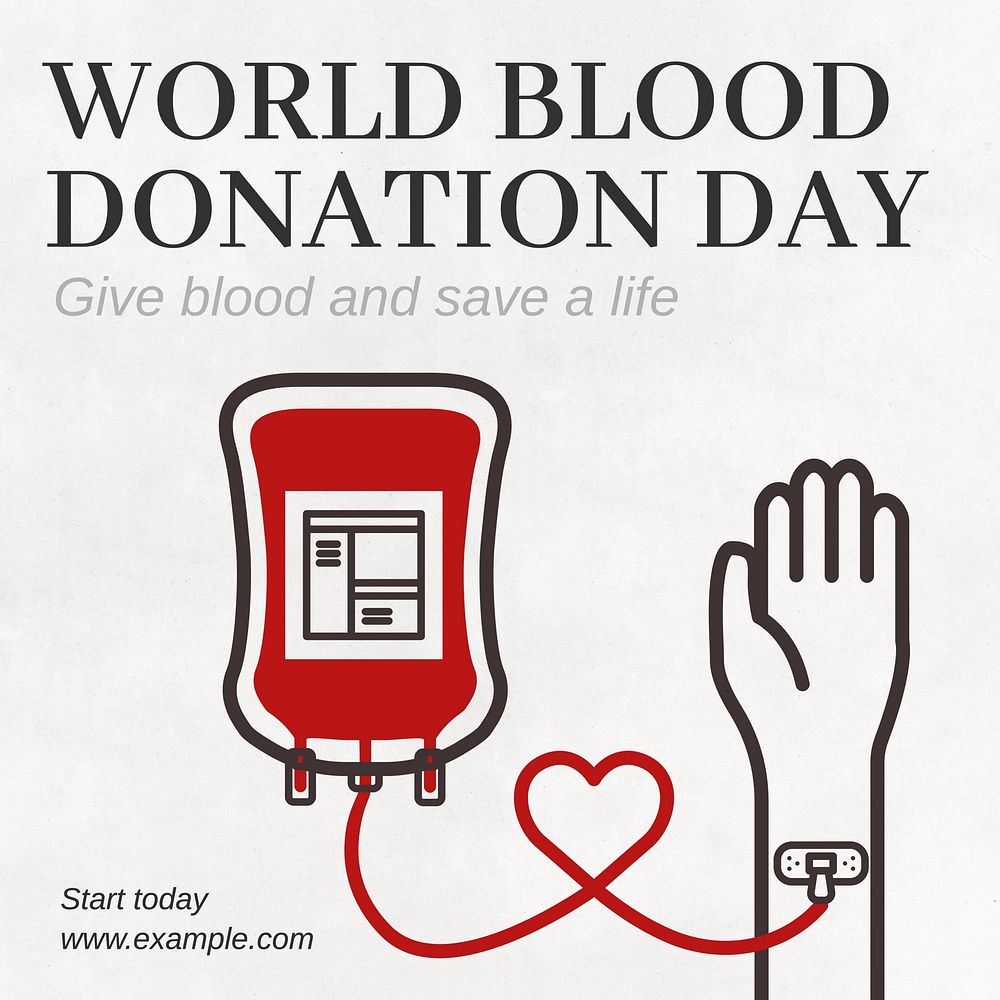 Blood donation Instagram post template  