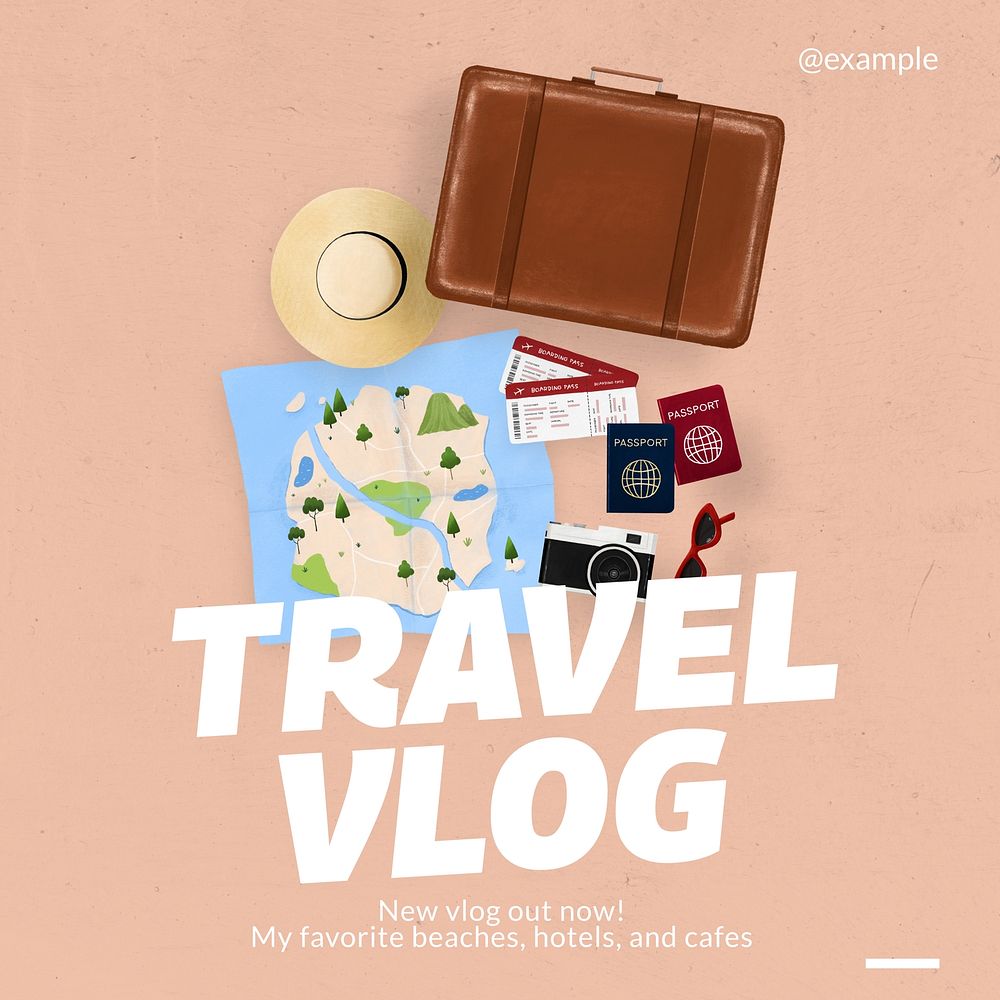 Travel vlog Instagram post template  