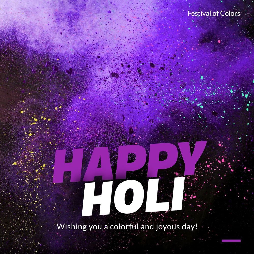 Happy Holi festival Instagram post template  