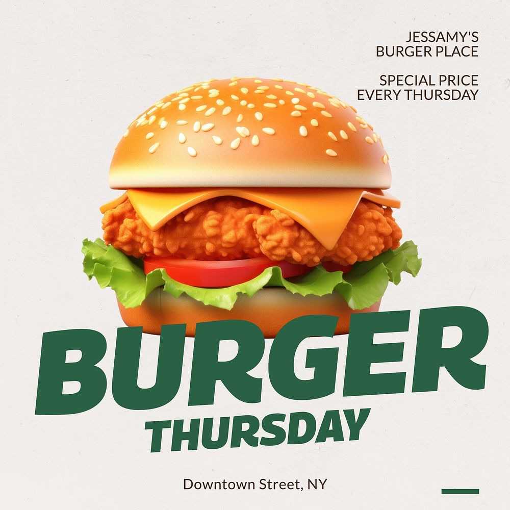 Burger shop Instagram post template
