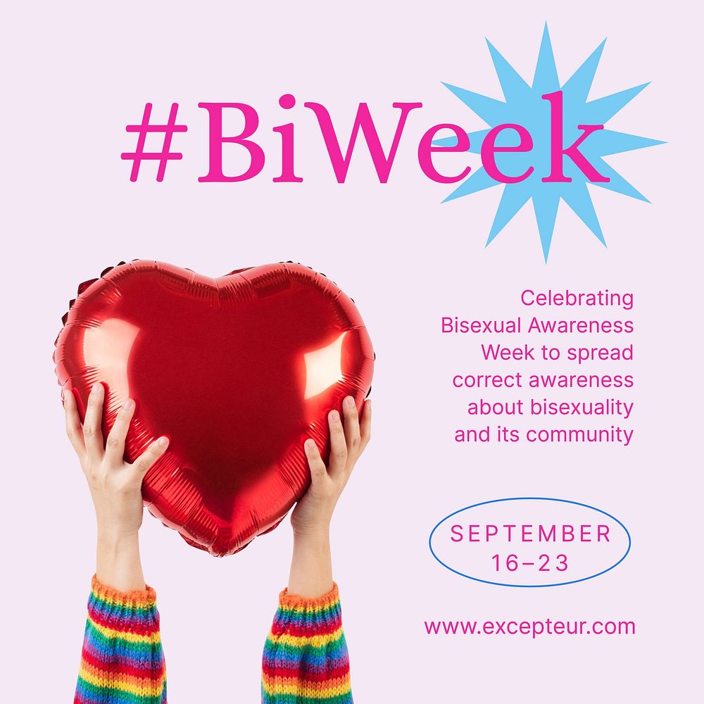 Bisexual awareness week Instagram post template