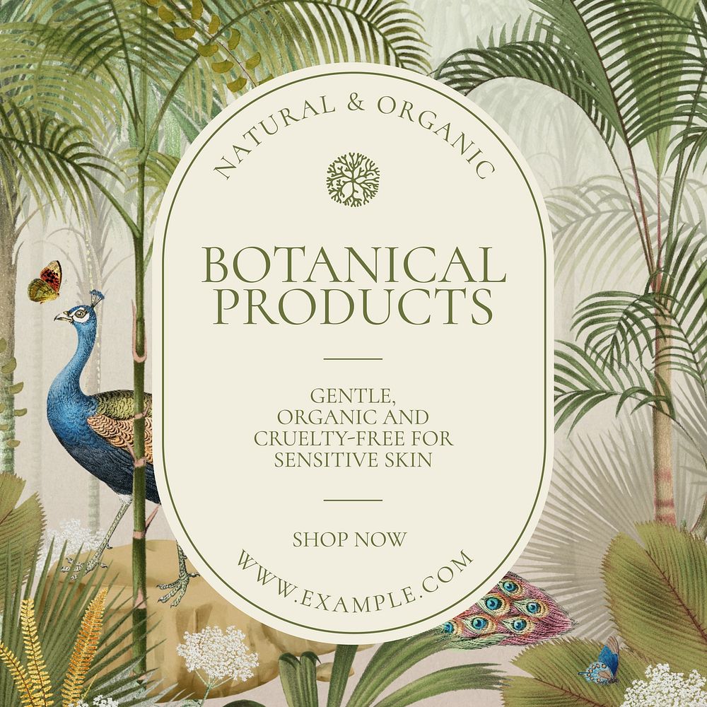 Botanical products  Instagram post template