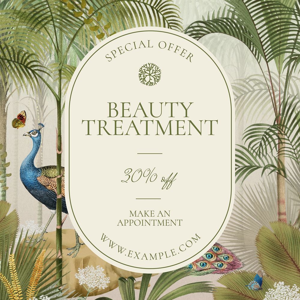 Beauty treatment Instagram post template  design