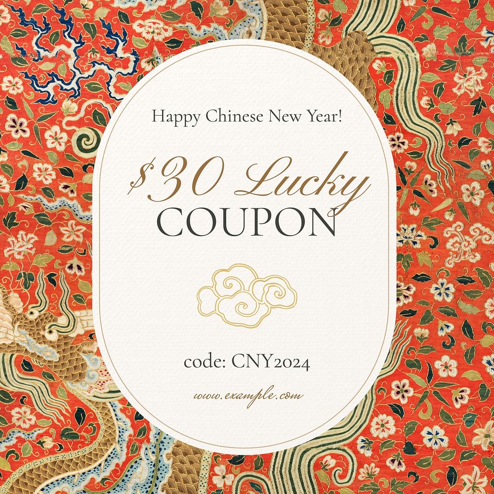 Lucky coupon Instagram post template