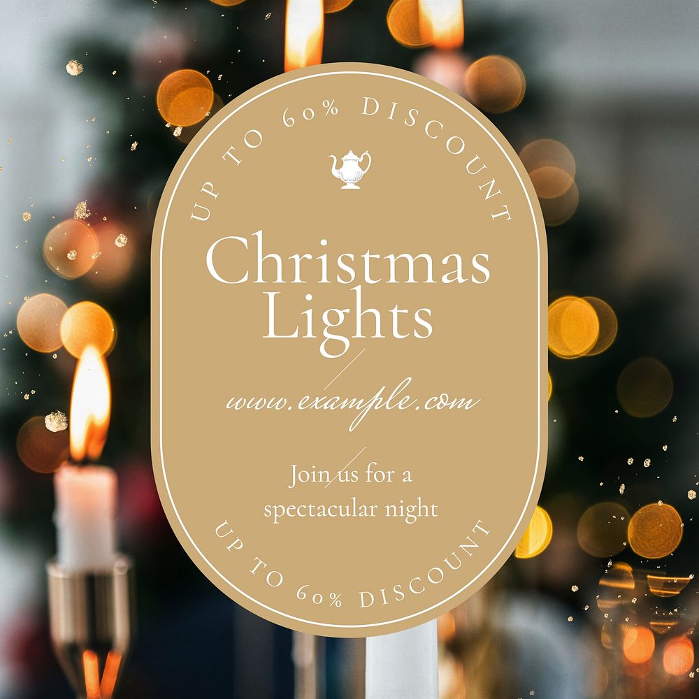 Christmas lights Instagram post template