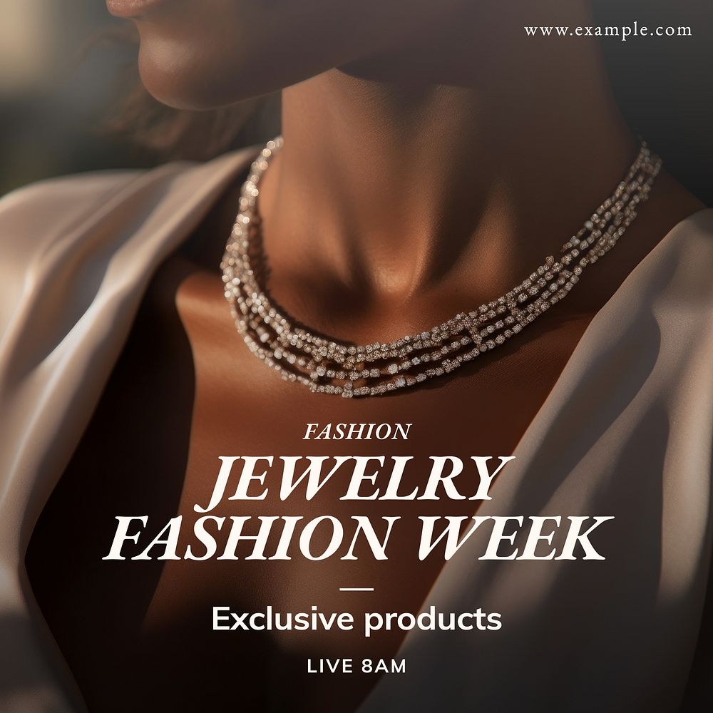 Jewelry fashion week Instagram post template