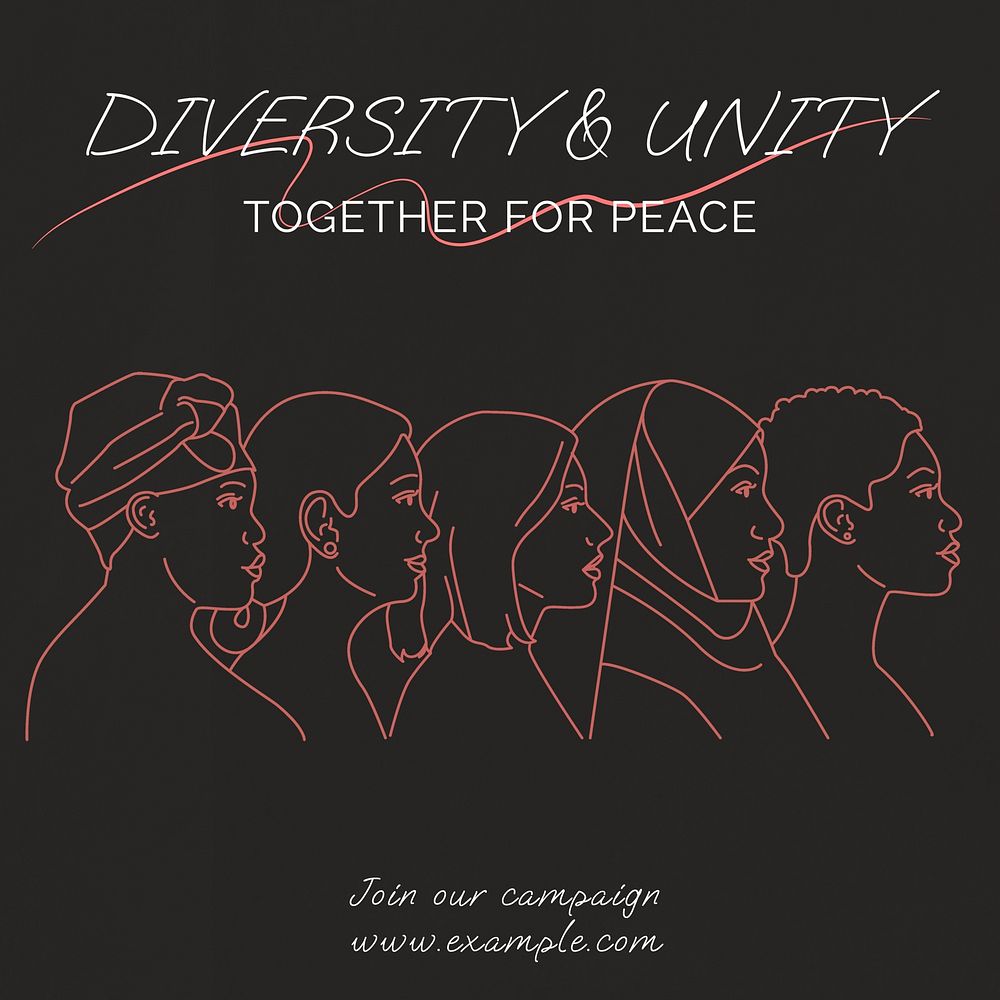 Diversity & unity Instagram post template  