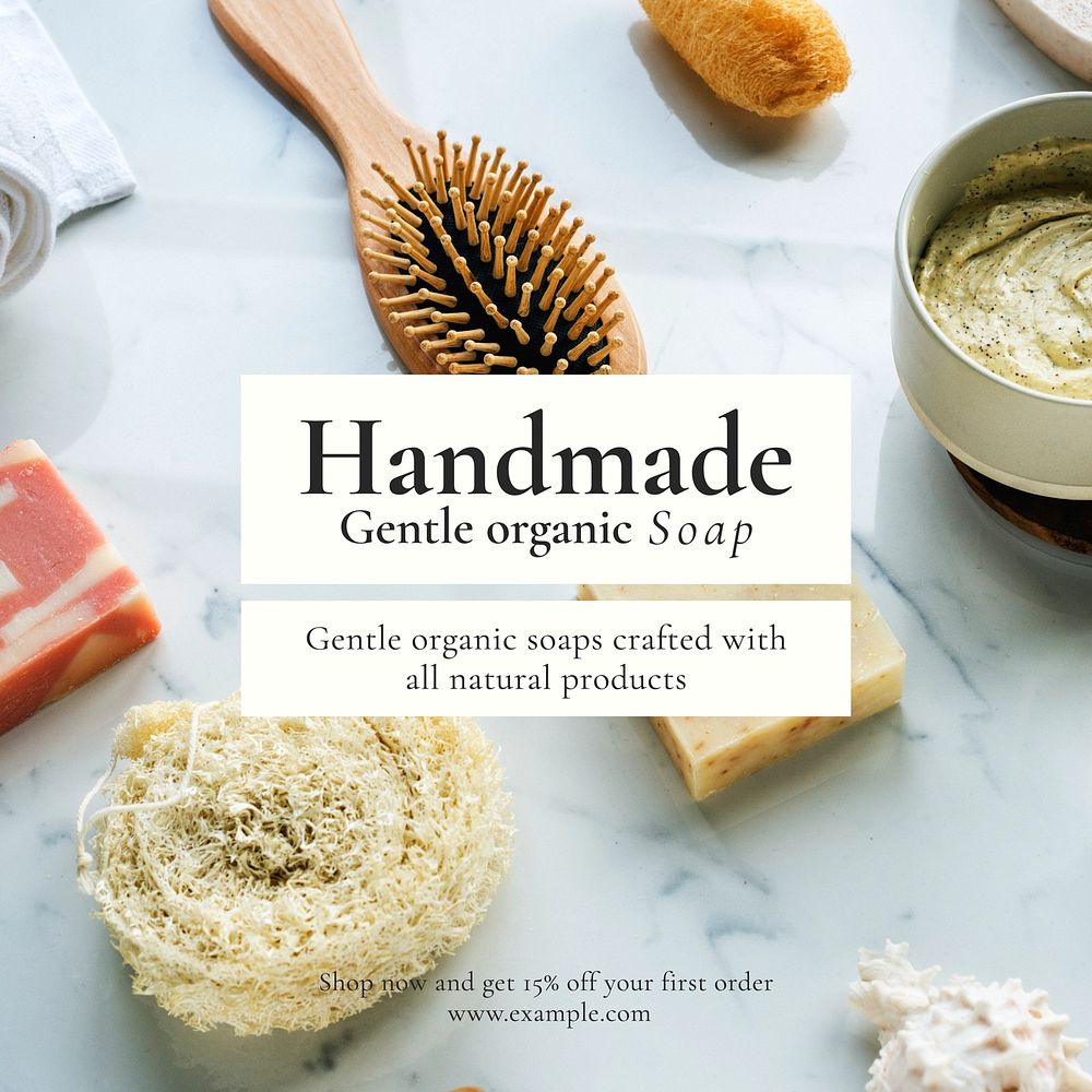 Handmade soap Instagram post template