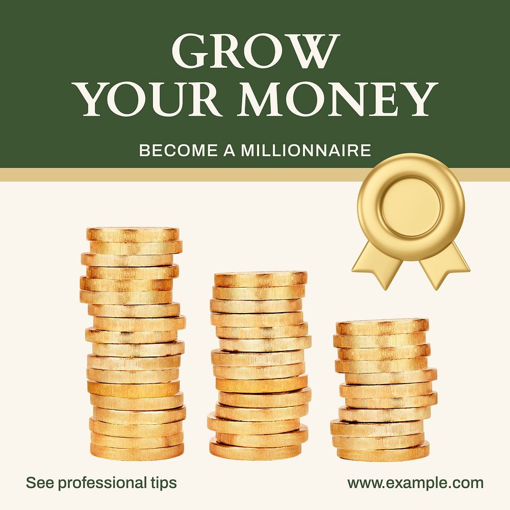 Grow your money Instagram post template