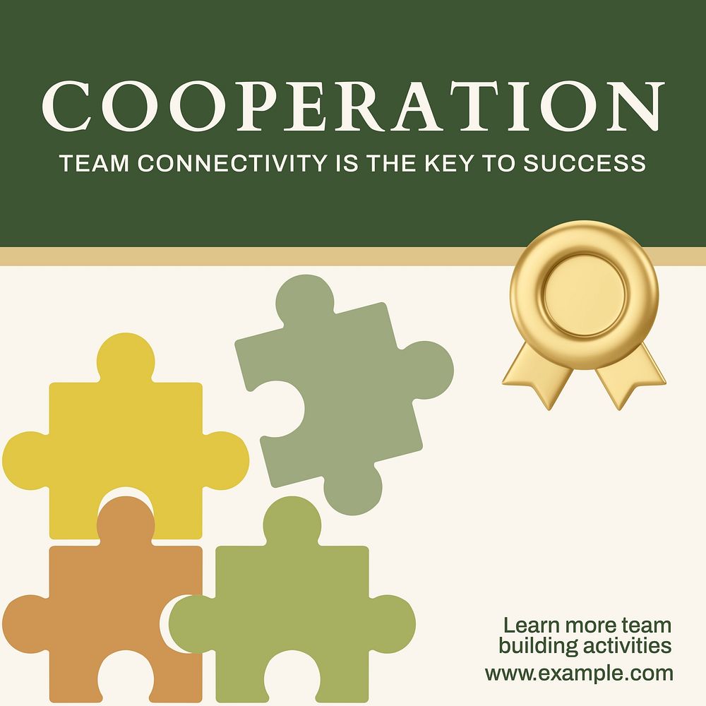 Cooperation Instagram post template  