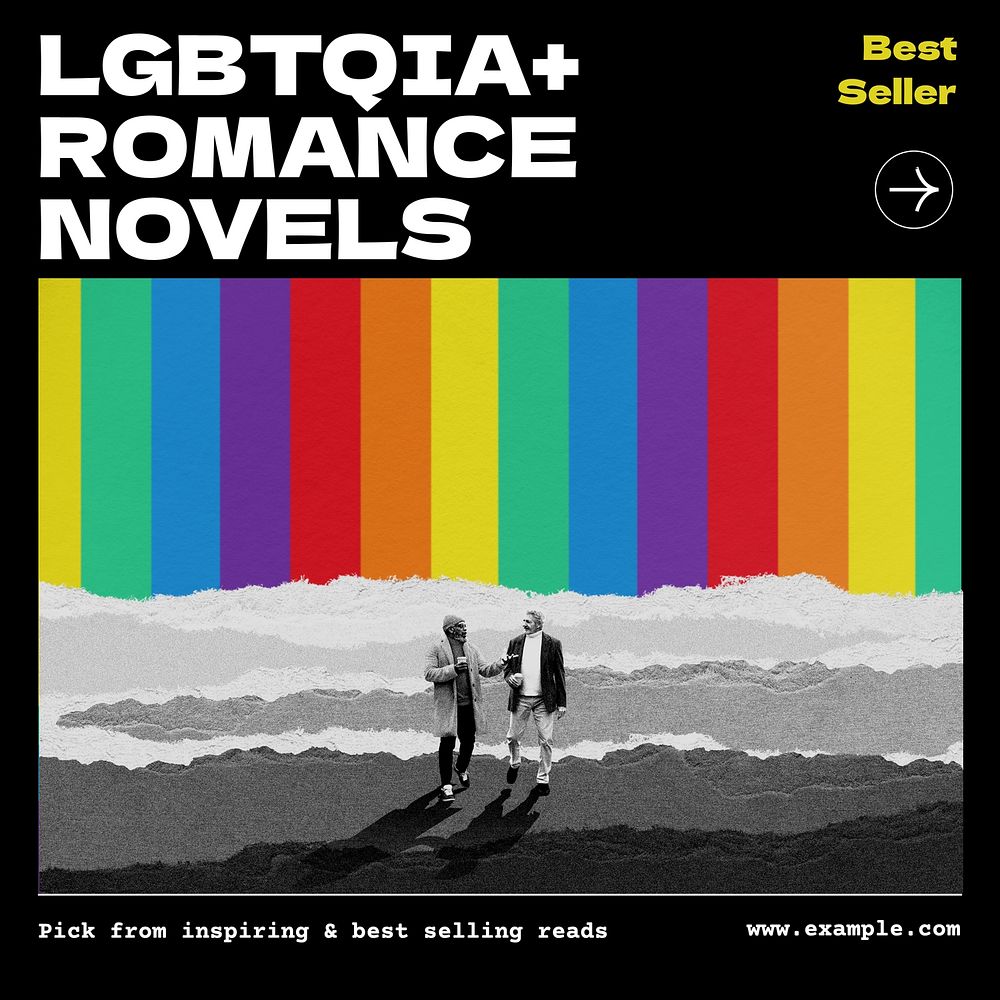 LGBTQ novels Instagram post template  