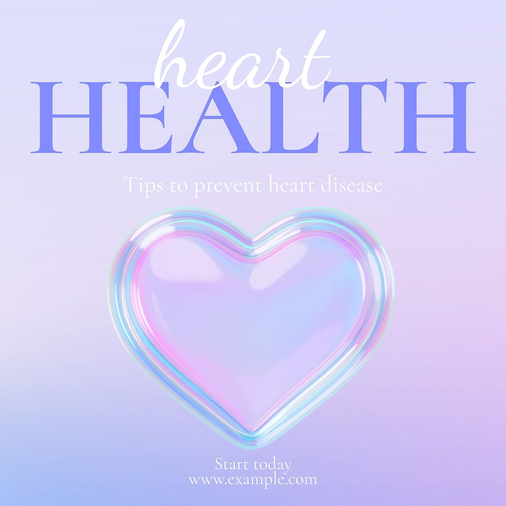 Heart Health Instagram post template  