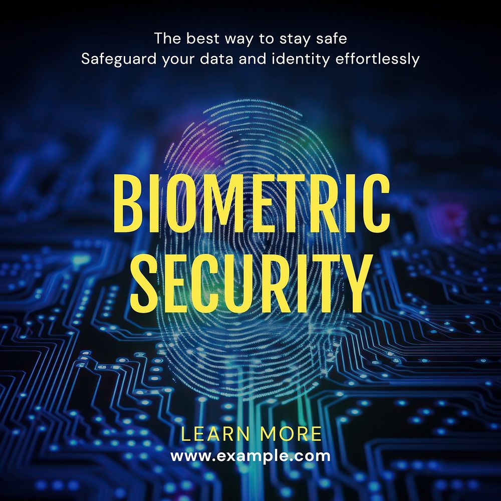 Biometric security Instagram post template