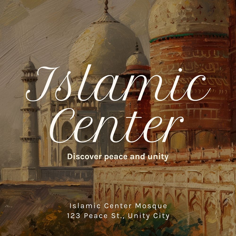 Islamic center Instagram post template