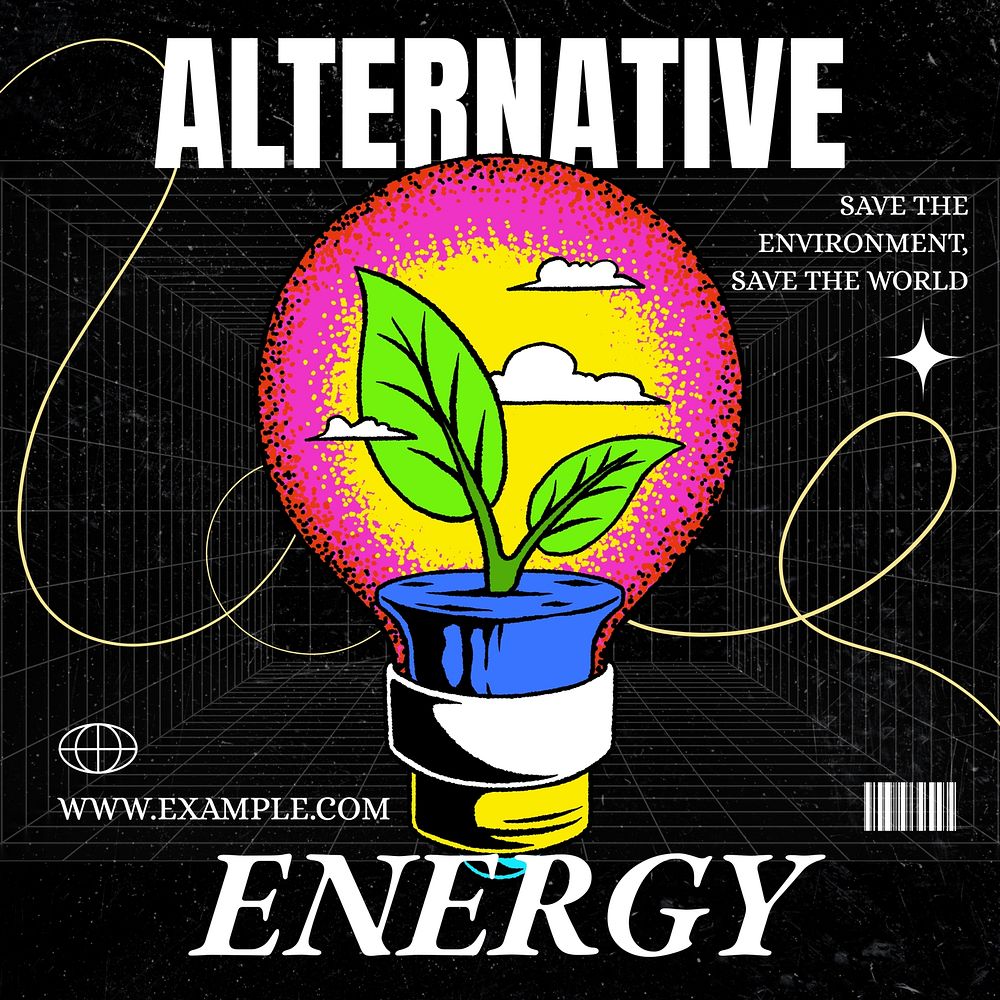 Alternative energy Instagram post template  