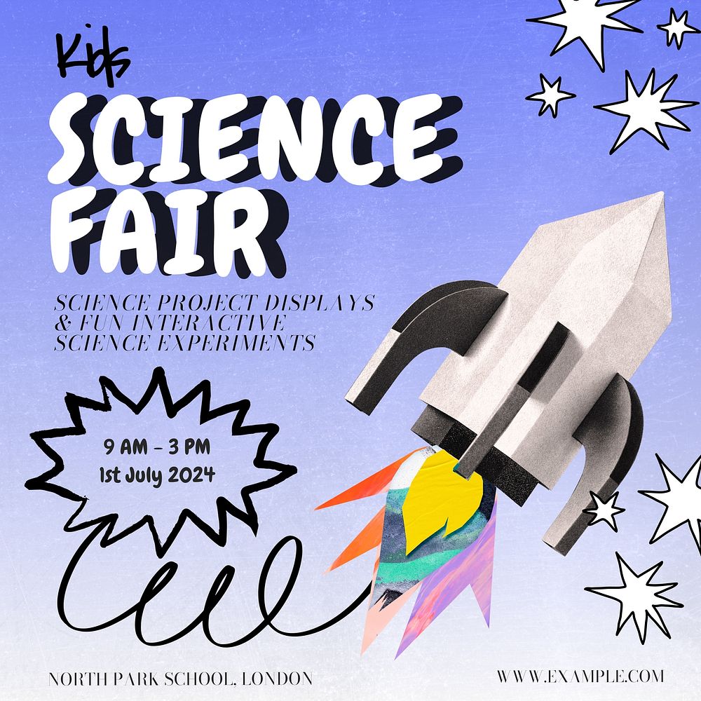 School science fair Instagram post template