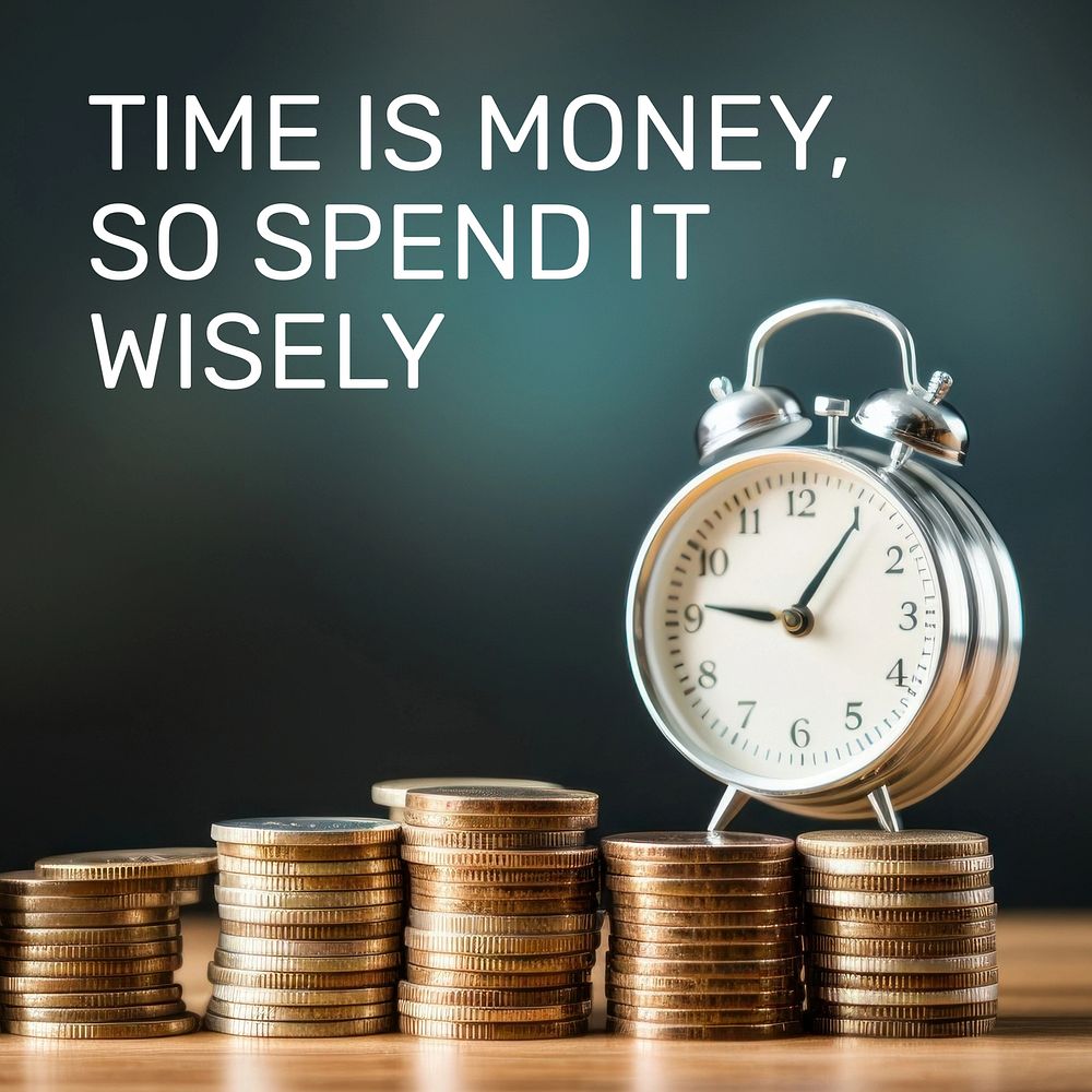 Time is money quote Instagram post template