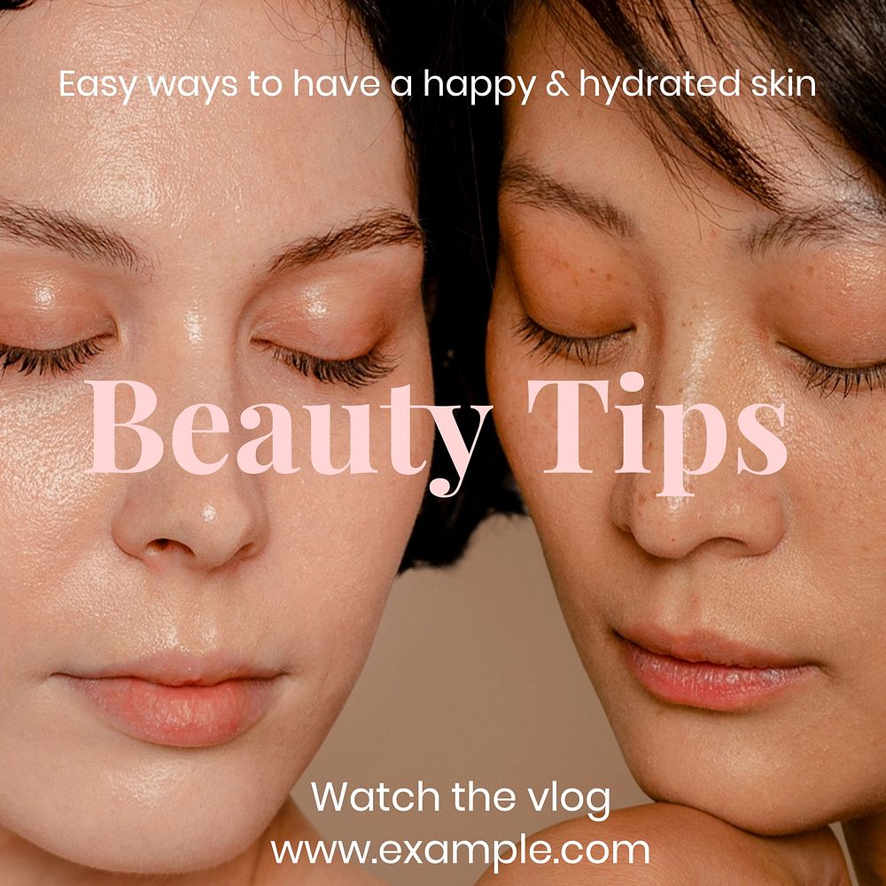 Beauty tips Instagram post template  