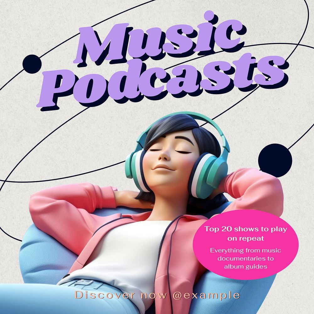 Music podcast Instagram post template