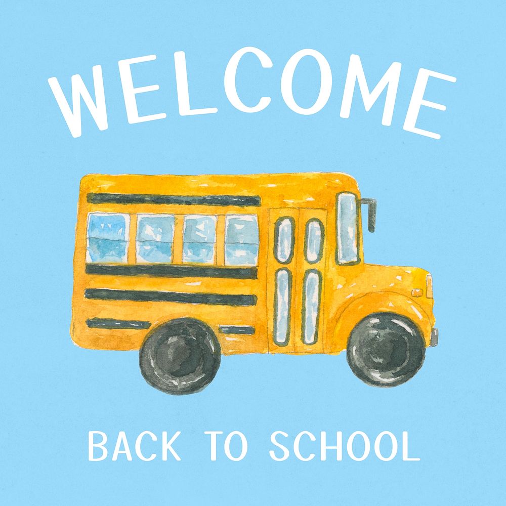Back to school Instagram post template, editable text