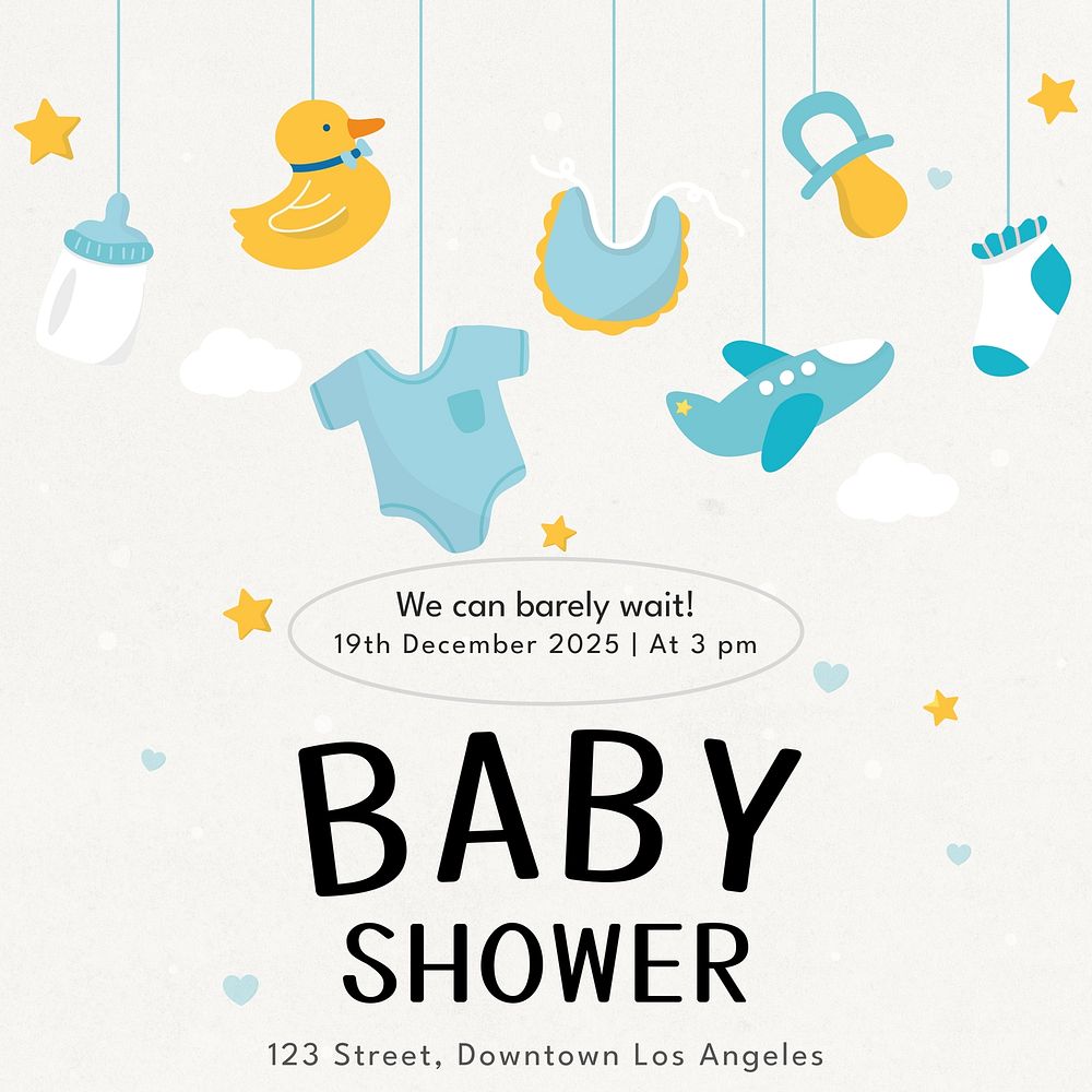 Baby shower Instagram post template  