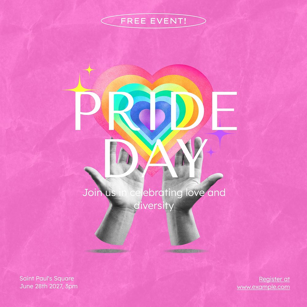 Pride day Instagram post template