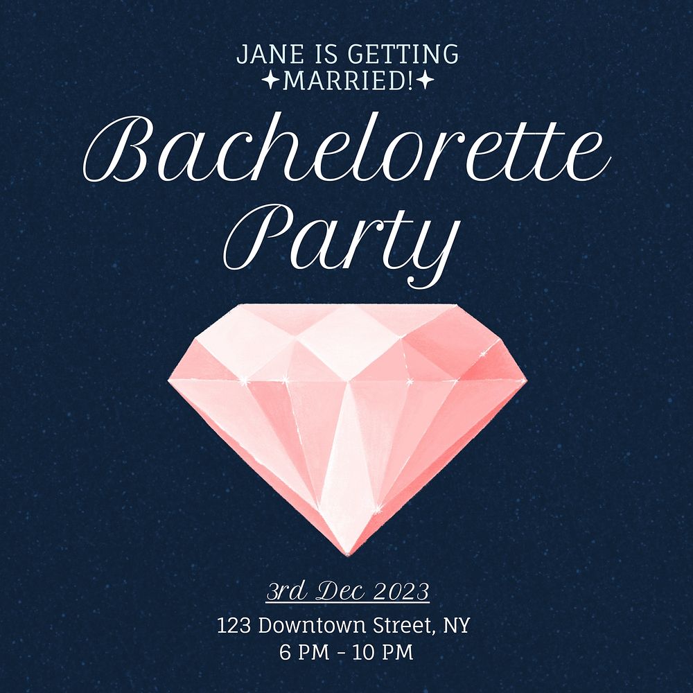 Bachelorette party Instagram post template