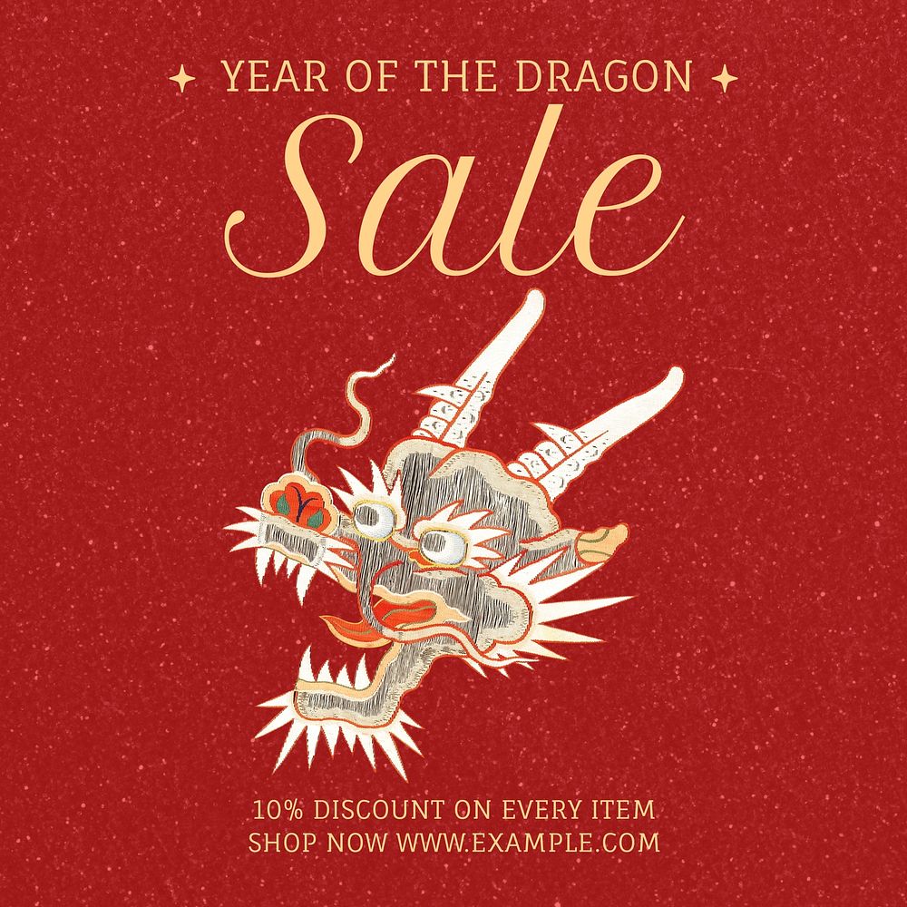 Chinese New Year sale Instagram post template