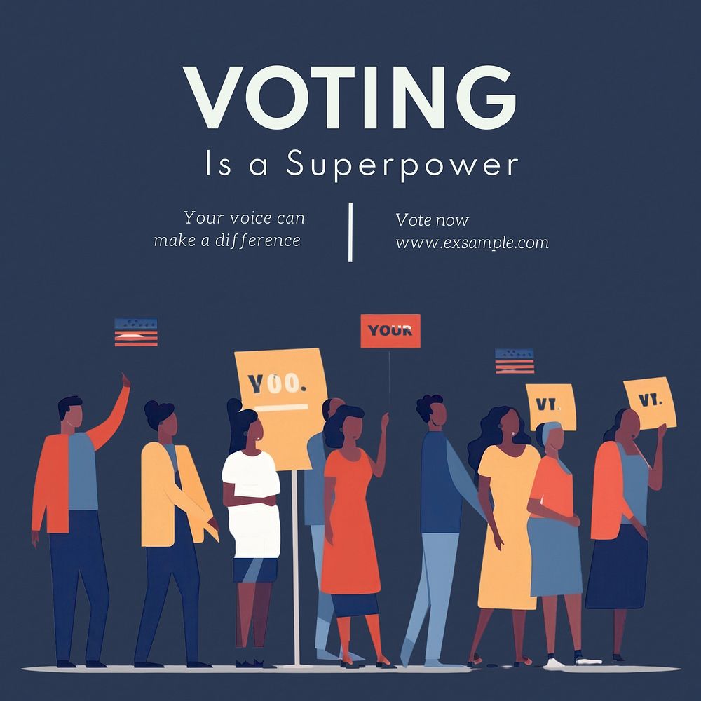 Voting power Instagram post template