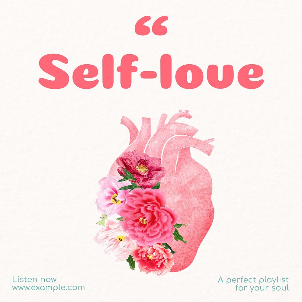 Self-love playlist Instagram post template