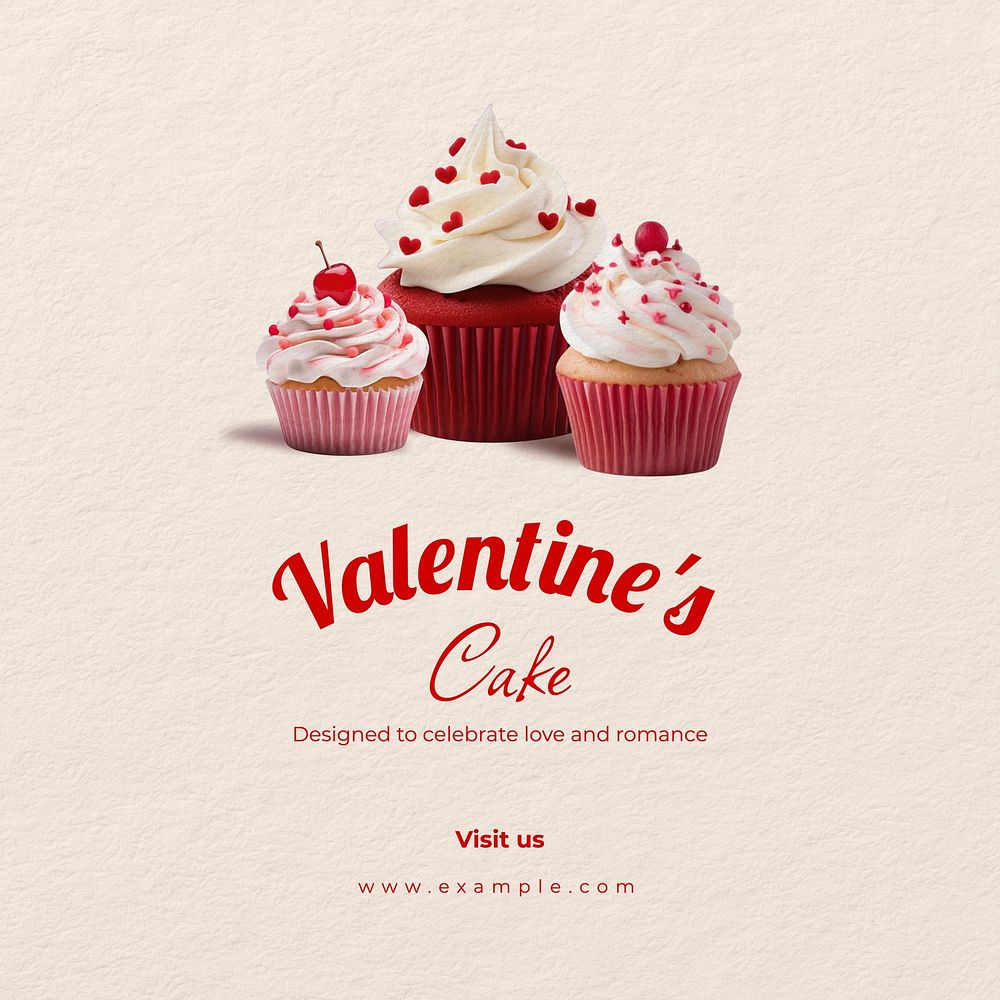 Valentine's cake Facebook post template