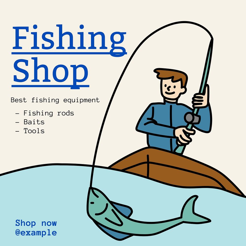 Fishing shop Instagram post template