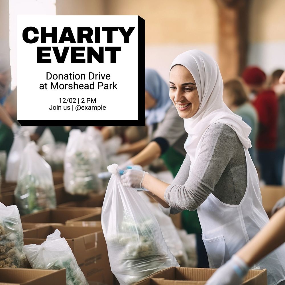 Charity event Facebook post template