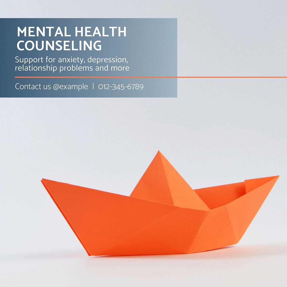 Mental health counseling Instagram post template  