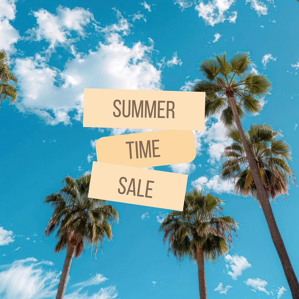 Summer time sale Instagram post template