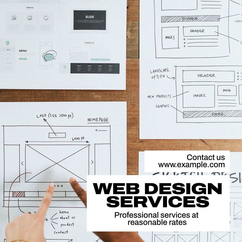 Web design service Instagram post template