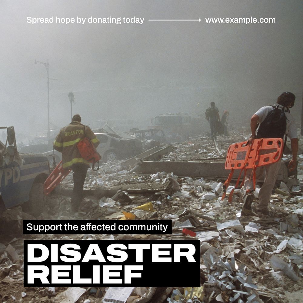 Disaster relief Instagram post template
