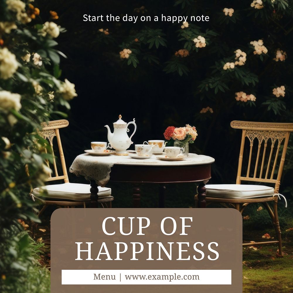 Cup of happiness Instagram post template