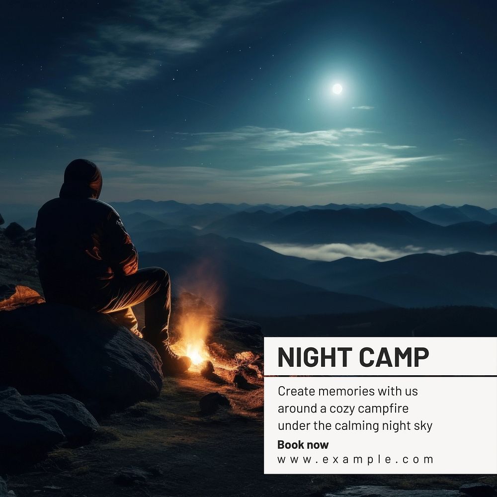 Night camp Instagram post template