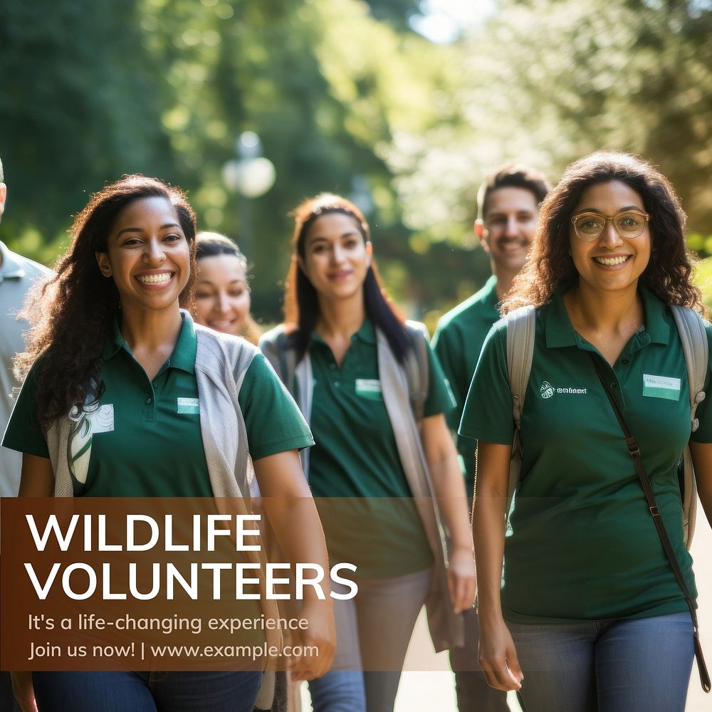 Wildlife volunteers Facebook post template