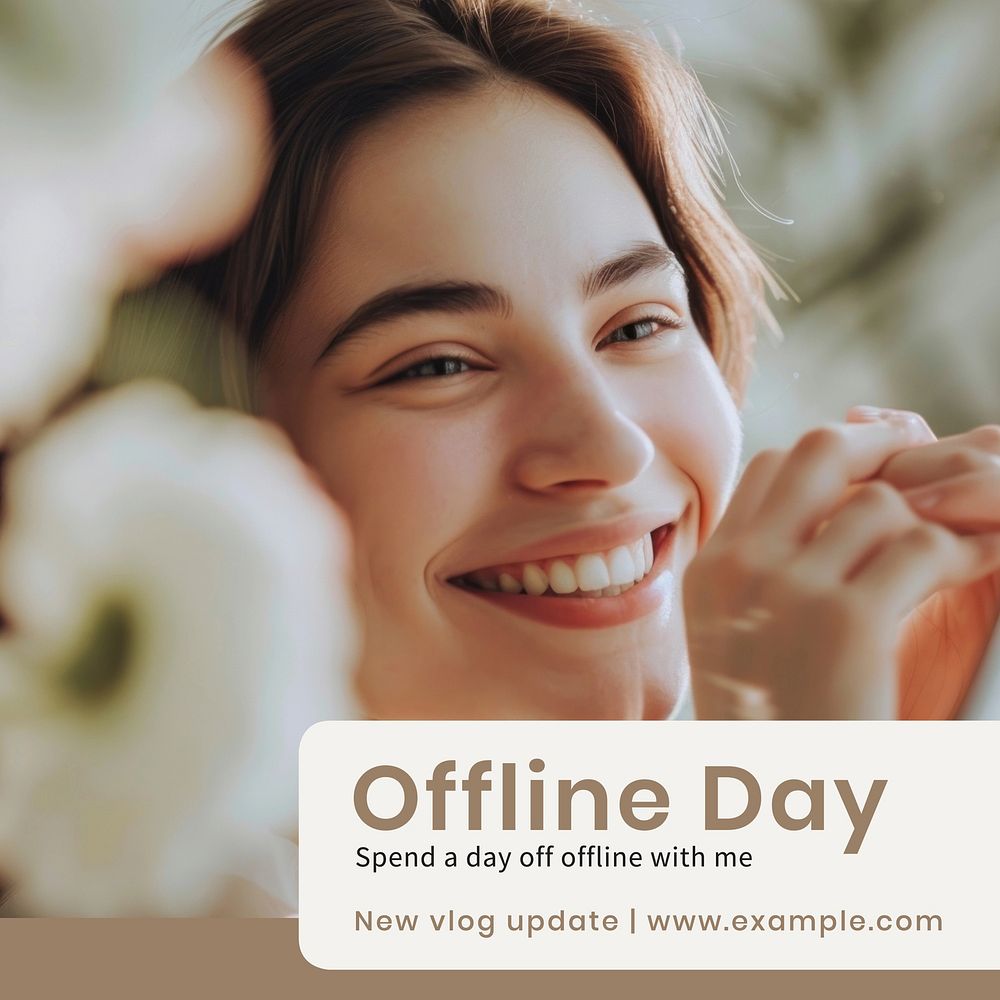 Offline day Instagram post template