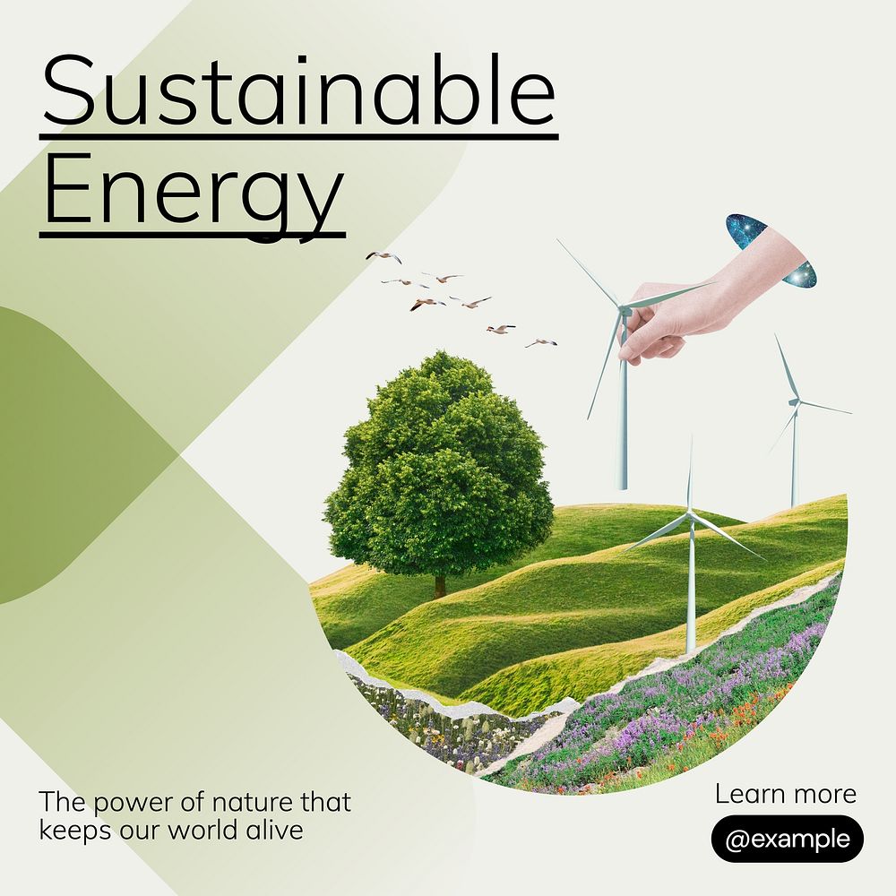 Sustainable energy Instagram post template