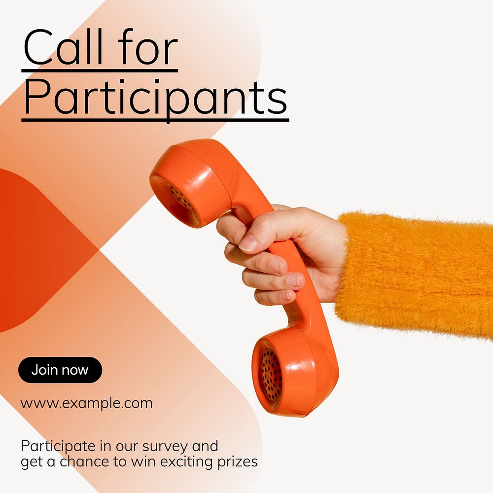 Call for participants Instagram post template