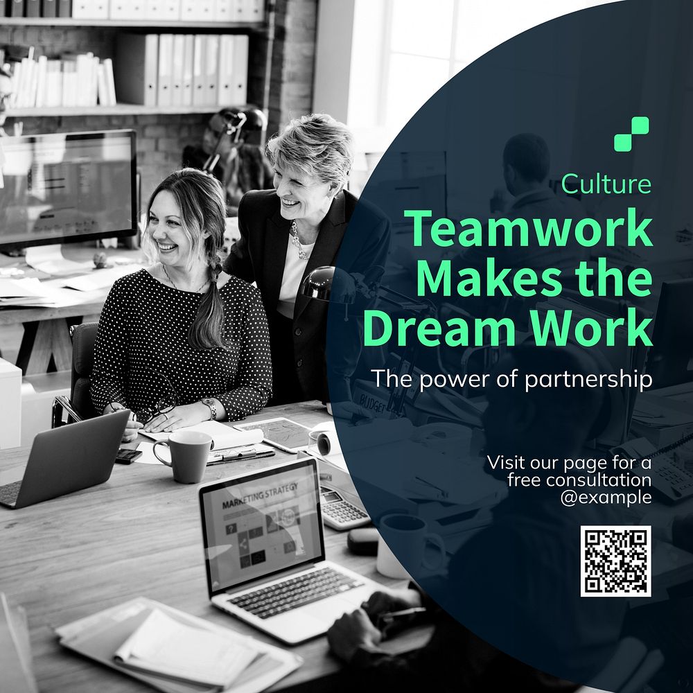 Teamwork Instagram post template  design